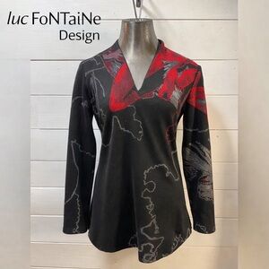 LUC FONTAINE – GRAPHIC PRINT TOP – SIZE 6